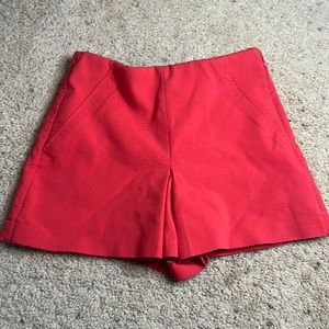 Small Zara red shorts with skirt front